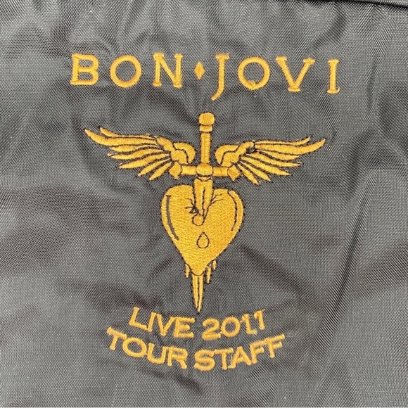 Bon Jovi Rare 2011 Live Tour Staff Men’s Black Embroidered Jacket XL - Picture 10 of 11